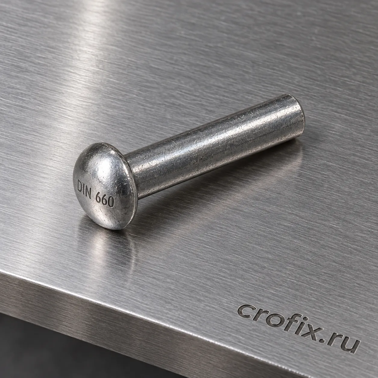 DIN 660 / ГОСТ 10299 Заклепка 4х24 стальная забивная с полукруглой головкой